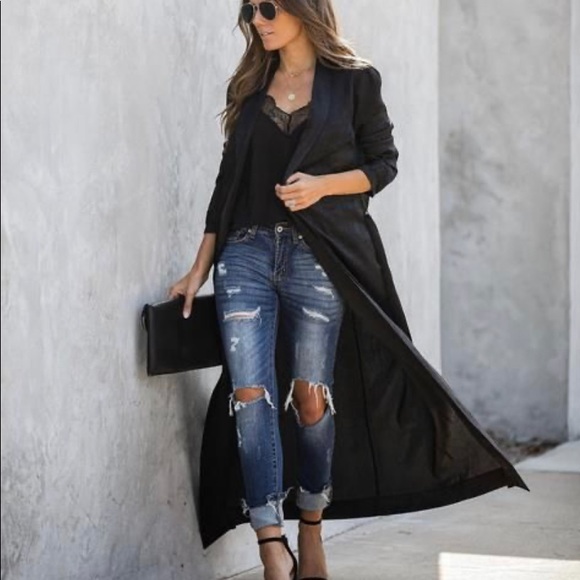 NWT Long black satin duster - Picture 1 of 9